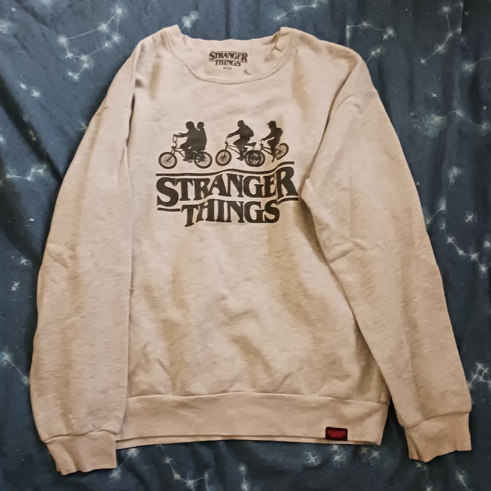 Large Light Gray Stranger Things Sweatshirt